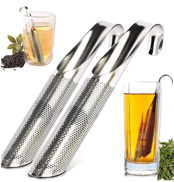 RVS Buisvormige Thee Infuser – Herbruikbare Thee Filter met Haak