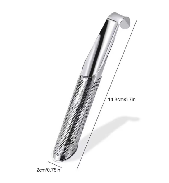 RVS Buisvormige Thee Infuser – Herbruikbare Thee Filter met Haak
