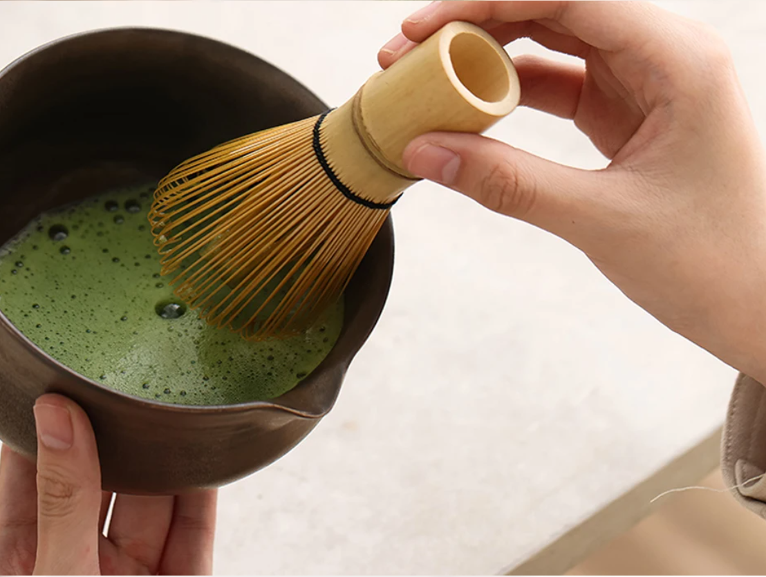 4-Delige Japanse Matcha Theeset – Bamboe Klopper, Kom en Lepel
