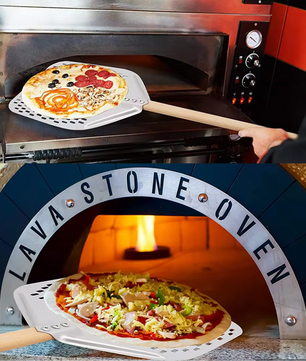 Aluminium Pizza Schep met Gaten – Pizza Peel met Afneembare Handgreep