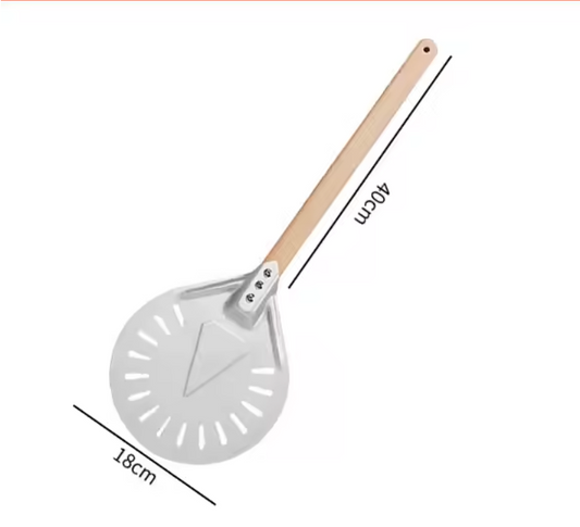 Aluminium Pizza Schep met Gaten – Pizza Peel met Afneembare Handgreep