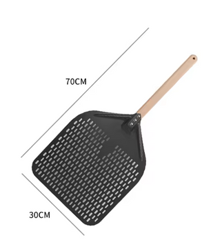 Aluminium Pizza Schep met Gaten – Pizza Peel met Afneembare Handgreep