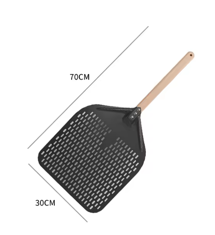 Aluminium Pizza Schep met Gaten – Pizza Peel met Afneembare Handgreep