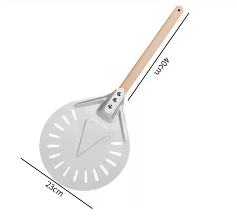 Aluminium Pizza Schep met Gaten – Pizza Peel met Afneembare Handgreep
