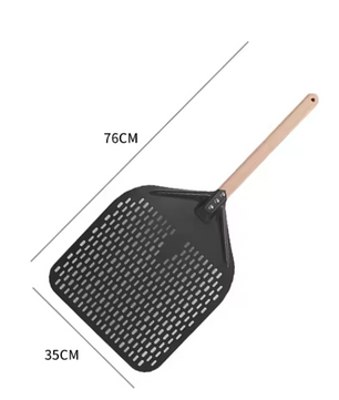 Aluminium Pizza Schep met Gaten – Pizza Peel met Afneembare Handgreep