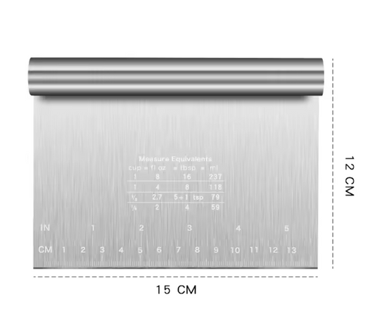 RVS Deegschraper en Taartsnijder met Maataanduiding – Multifunctionele Patisserie Spatel voor Bakken en Decoreren