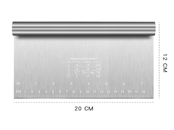 RVS Deegschraper en Taartsnijder met Maataanduiding – Multifunctionele Patisserie Spatel voor Bakken en Decoreren