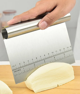 RVS Deegschraper en Taartsnijder met Maataanduiding – Multifunctionele Patisserie Spatel voor Bakken en Decoreren