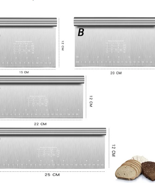 RVS Deegschraper en Taartsnijder met Maataanduiding – Multifunctionele Patisserie Spatel voor Bakken en Decoreren