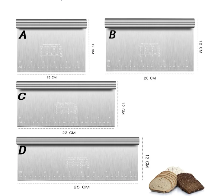 RVS Deegschraper en Taartsnijder met Maataanduiding – Multifunctionele Patisserie Spatel voor Bakken en Decoreren