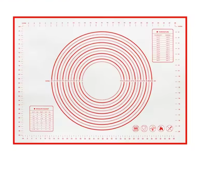 Siliconen Bakmat met Maataanduiding – Antislip Deegmat voor Bakken en Kneden