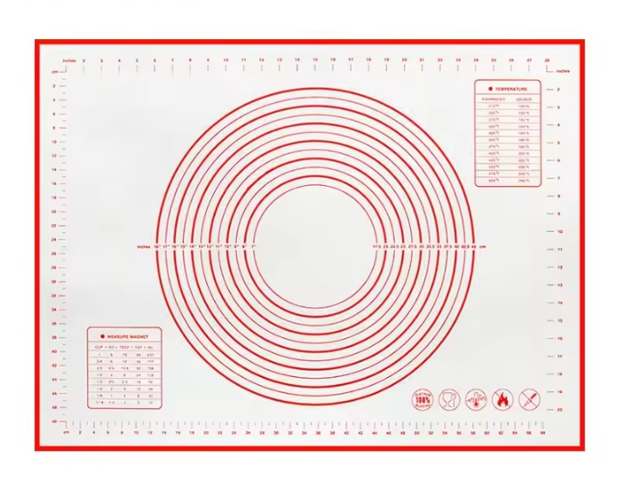 Siliconen Bakmat met Maataanduiding – Antislip Deegmat voor Bakken en Kneden