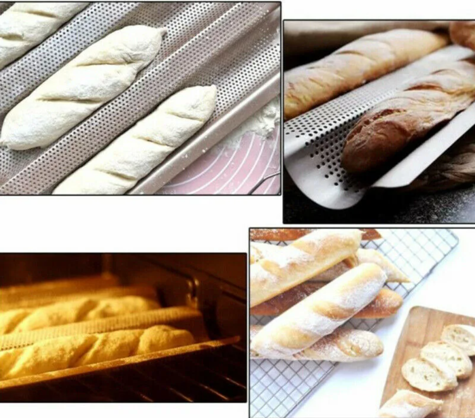 Baguette Bakvorm met Antiaanbaklaag – Geperforeerde Broodbakvorm voor Oven
