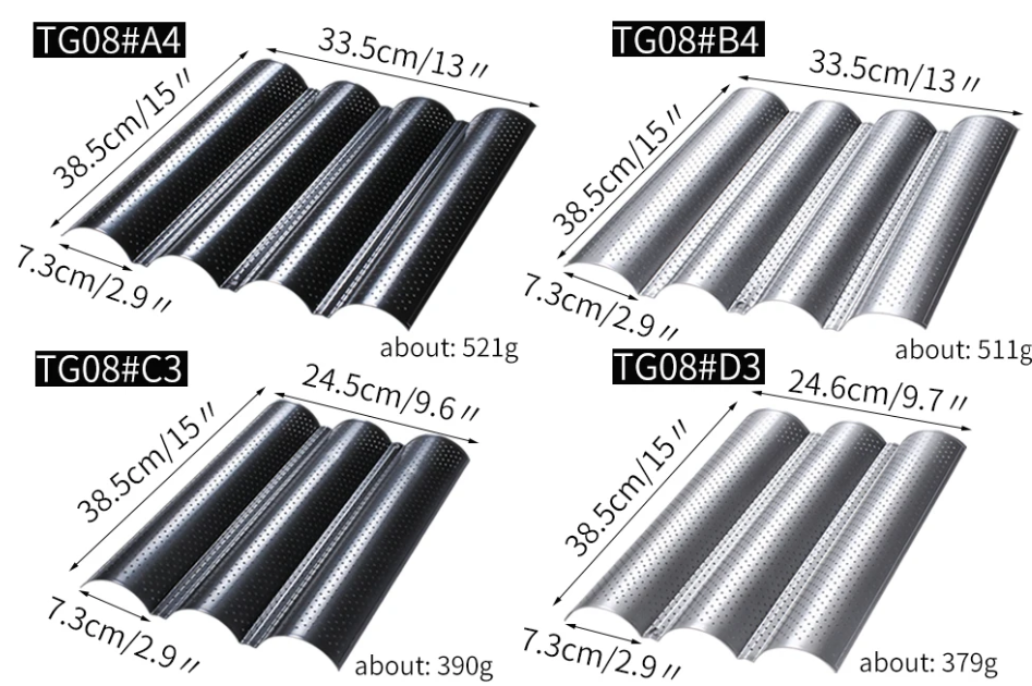 Baguette Bakvorm met Antiaanbaklaag – Geperforeerde Broodbakvorm voor Oven