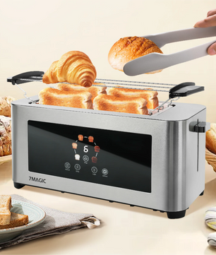 RVS Broodrooster 1400W met Touch Display – 4 Sneetjes en 7 Bruiningsniveaus