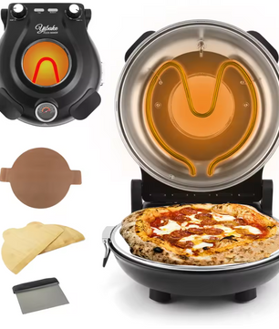 Elektrische Pizza Oven met Keramische Pizzasteen – 1200W Pizza Maker tot 420°C