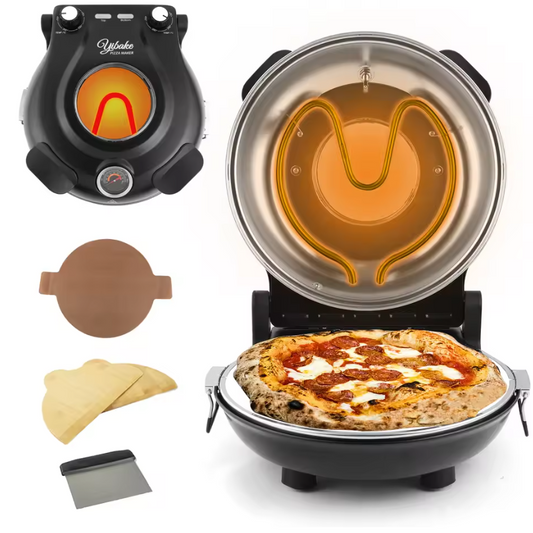 Elektrische Pizza Oven met Keramische Pizzasteen – 1200W Pizza Maker tot 420°C