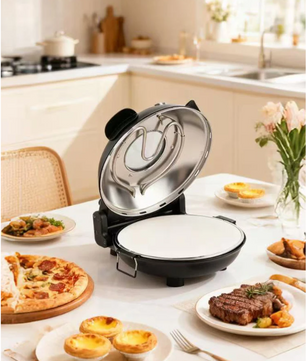 Elektrische Pizza Oven met Keramische Pizzasteen – 1200W Pizza Maker tot 420°C