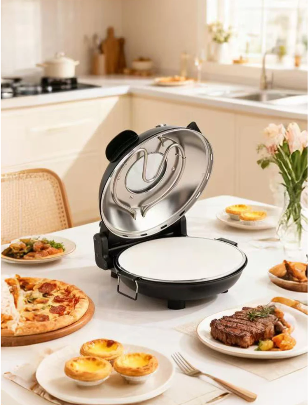 Elektrische Pizza Oven met Keramische Pizzasteen – 1200W Pizza Maker tot 420°C