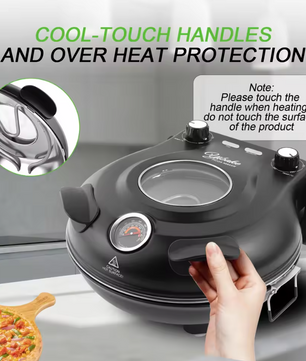 Elektrische Pizza Oven met Keramische Pizzasteen – 1200W Pizza Maker tot 420°C