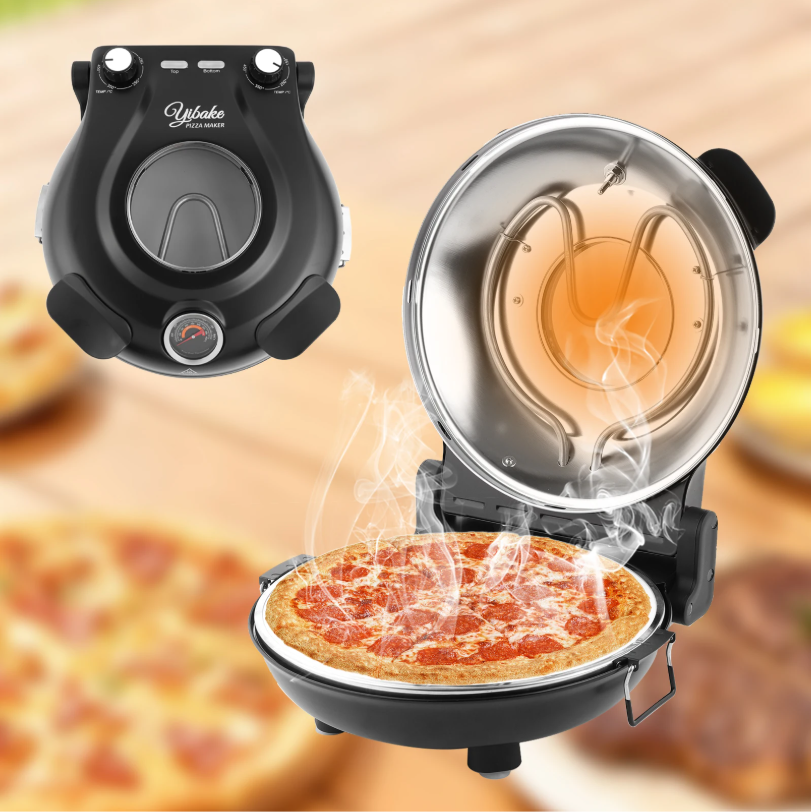 Elektrische Pizza Oven met Keramische Pizzasteen – 1200W Pizza Maker tot 420°C