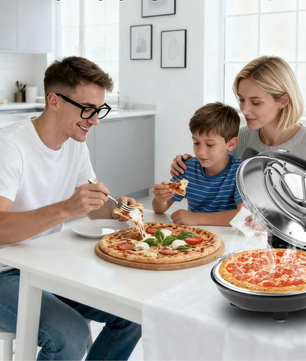 Elektrische Pizza Oven met Keramische Pizzasteen – 1200W Pizza Maker tot 420°C