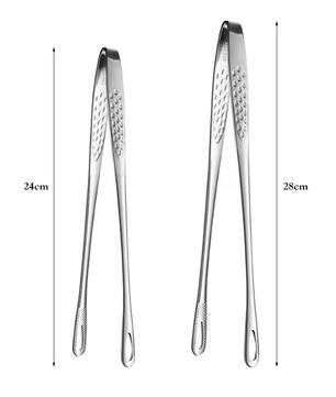 Set van 2 RVS Keukentangen – BBQ, Grill en Kooktangen 24 cm en 28 cm