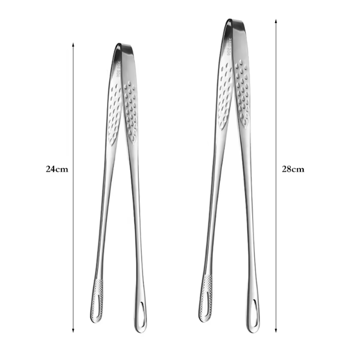 Set van 2 RVS Keukentangen – BBQ, Grill en Kooktangen 24 cm en 28 cm