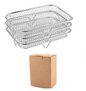 3-Laags Airfryer Rek van RVS – Stapelbaar Grillrek en Dehydrator Accessoire