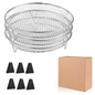 3-Laags Airfryer Rek van RVS – Stapelbaar Grillrek en Dehydrator Accessoire