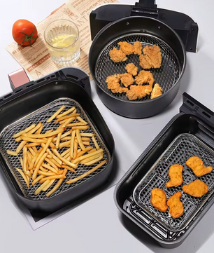 3-Laags Airfryer Rek van RVS – Stapelbaar Grillrek en Dehydrator Accessoire