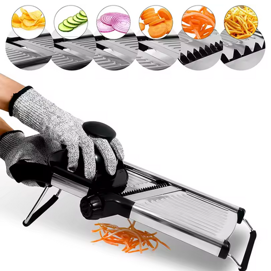 Verstelbare Mandoline Groentesnijder – RVS Snijder voor Groenten en Fruit