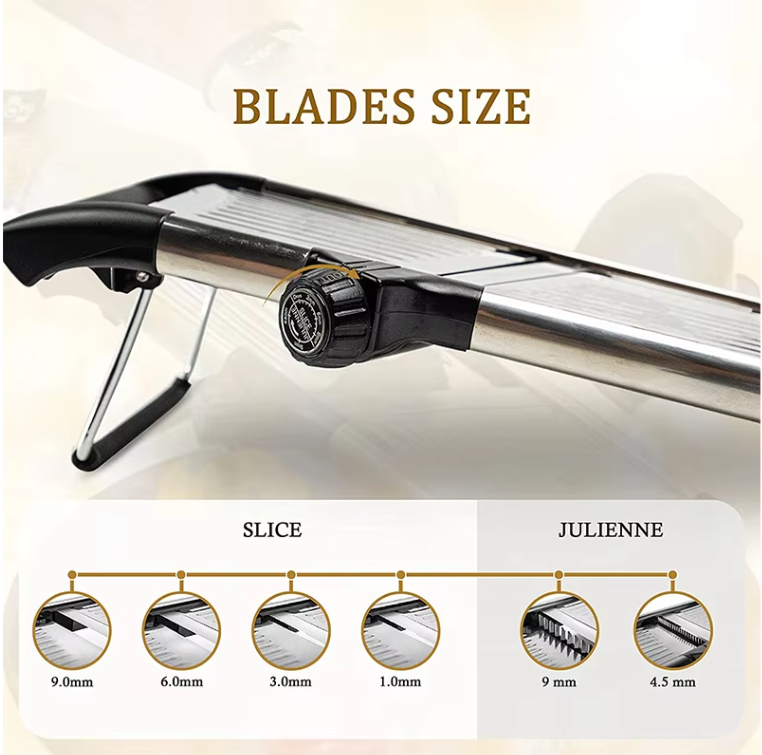 Verstelbare Mandoline Groentesnijder – RVS Snijder voor Groenten en Fruit