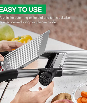 Verstelbare Mandoline Groentesnijder – RVS Snijder voor Groenten en Fruit