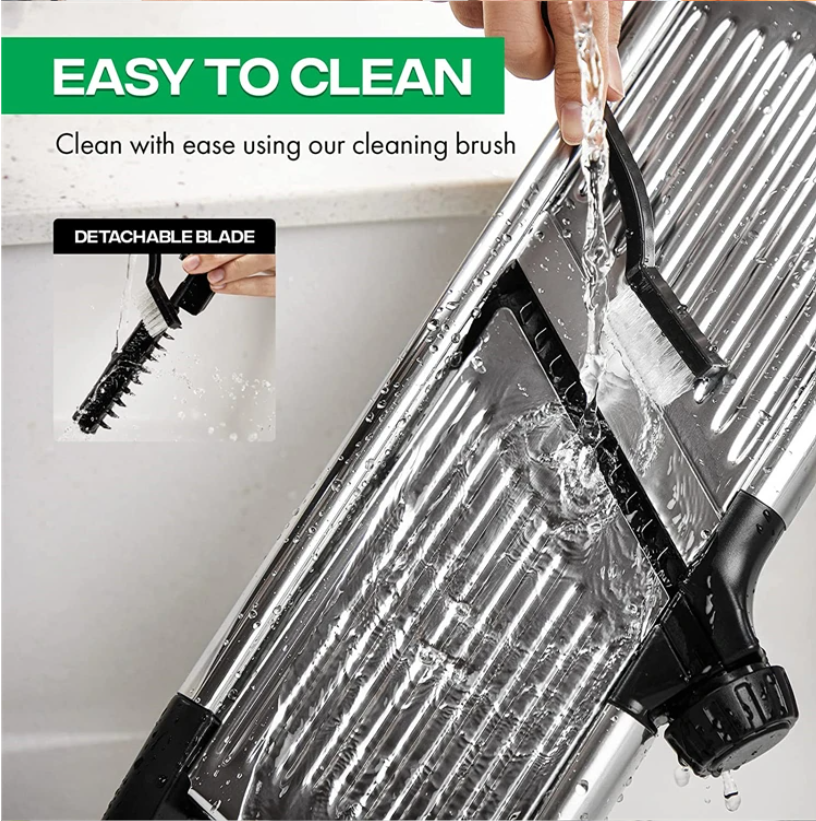 Verstelbare Mandoline Groentesnijder – RVS Snijder voor Groenten en Fruit