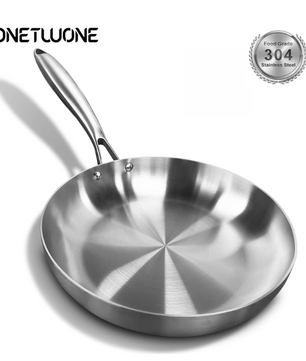 RVS Koekenpan met Deksel – 304 Roestvrijstalen Bakpan voor Gas en Inductie