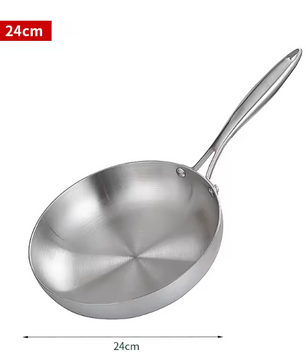 RVS Koekenpan met Deksel – 304 Roestvrijstalen Bakpan voor Gas en Inductie