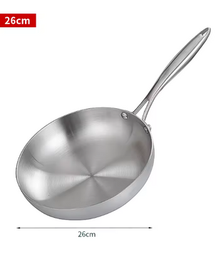 RVS Koekenpan met Deksel – 304 Roestvrijstalen Bakpan voor Gas en Inductie