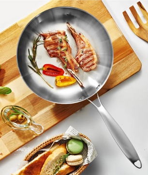 RVS Koekenpan met Deksel – 304 Roestvrijstalen Bakpan voor Gas en Inductie