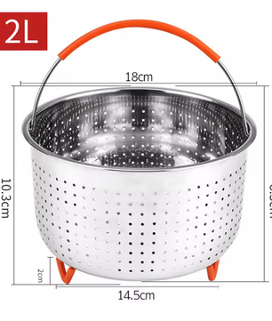 RVS Stoommandje met Siliconen Handgreep – Stoominzet voor Pan en Snelkookpan