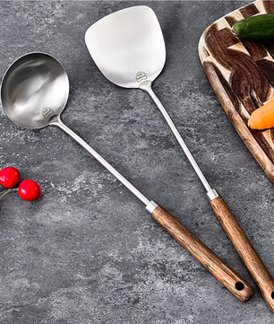 RVS Spatel met Houten Handgreep – Keukenspatel voor Bakken en Koken