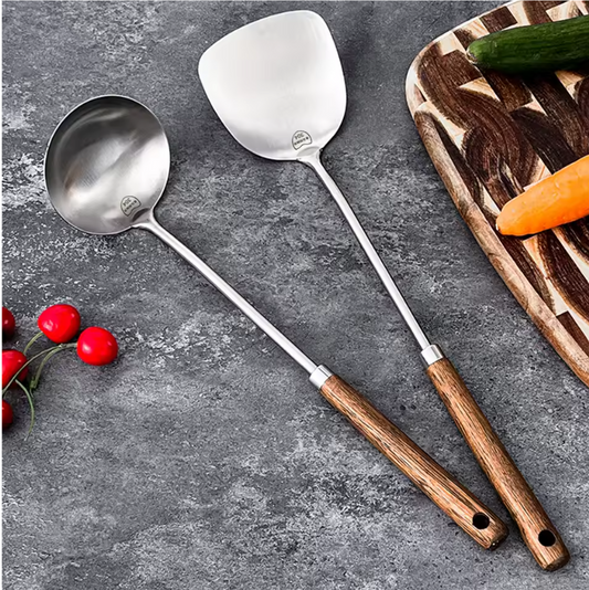 RVS Spatel met Houten Handgreep – Keukenspatel voor Bakken en Koken