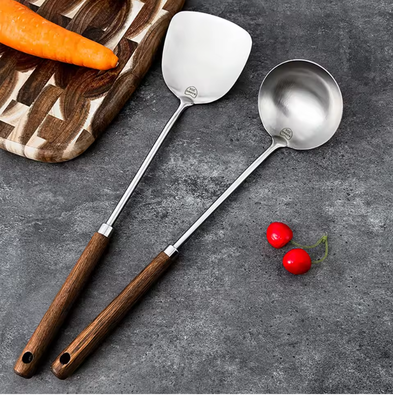 RVS Spatel met Houten Handgreep – Keukenspatel voor Bakken en Koken
