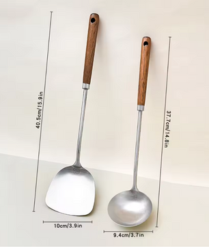 RVS Spatel met Houten Handgreep – Keukenspatel voor Bakken en Koken