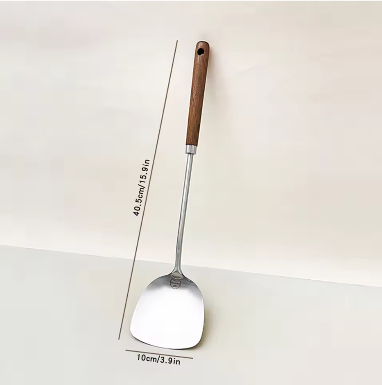 RVS Spatel met Houten Handgreep – Keukenspatel voor Bakken en Koken