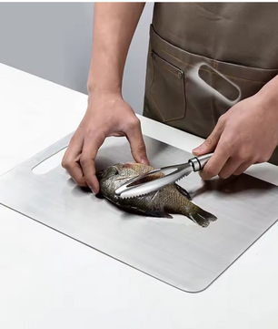 RVS Snijplank Dubbelzijdig – Hygiënische Snijplank voor Vlees, Groenten en Fruit