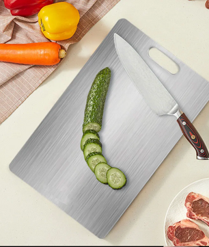 RVS Snijplank Dubbelzijdig – Hygiënische Snijplank voor Vlees, Groenten en Fruit