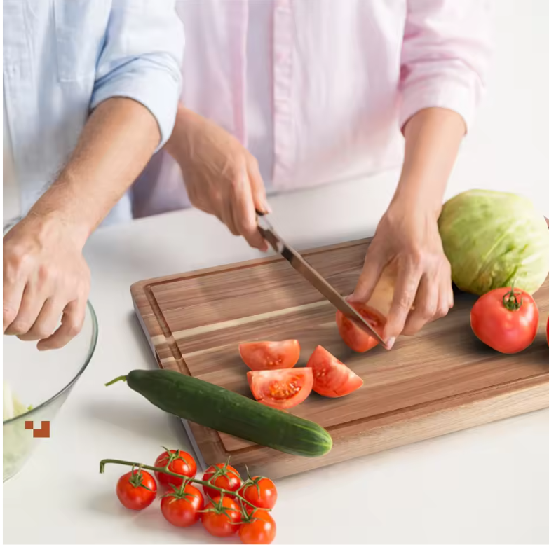Acacia Houten Snijplank – Extra Dikke Butcher Block met Sapgeul en Handgrepen