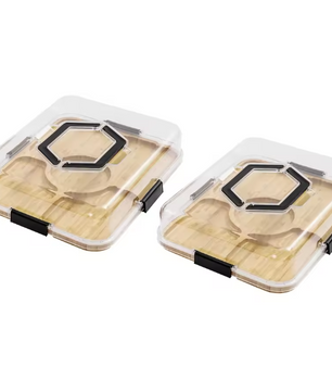 Set van 2 Charcuterie Planken met Deksel – Bamboe Snackplank met 5 Compartimenten