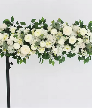 Kunstmatige Bloemen Wanddecoratie – Zijde Pioen en Rozen Bloemenrij voor Bruiloft en Feest Achtergrond